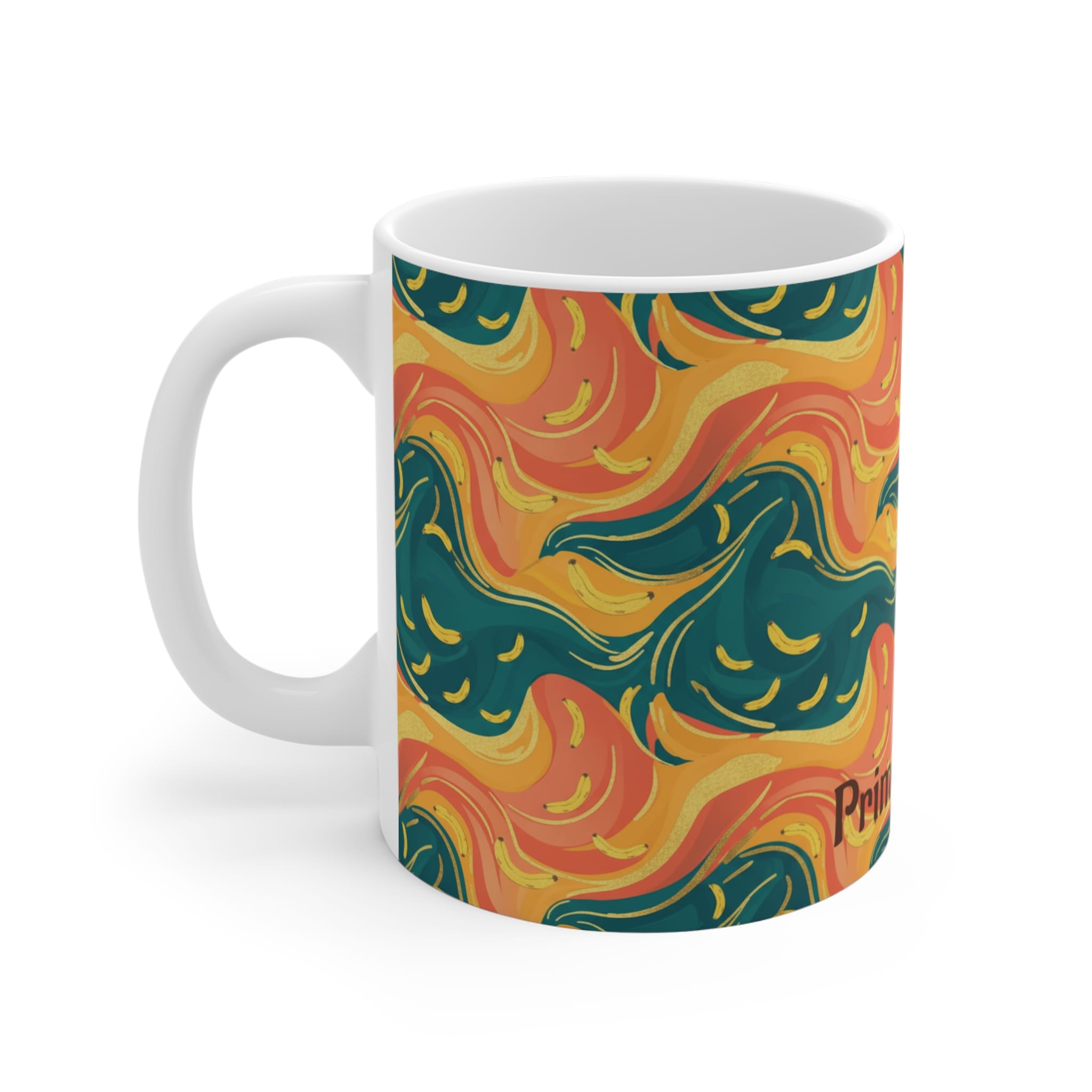 Psychedelic Swirl Ceramic Coffee Mug, Retro 70s Boho Kitchen Decor, Colorful Artsy Tea Cup, Unique Birthday Gift for Her or Him, 11oz - Image 3