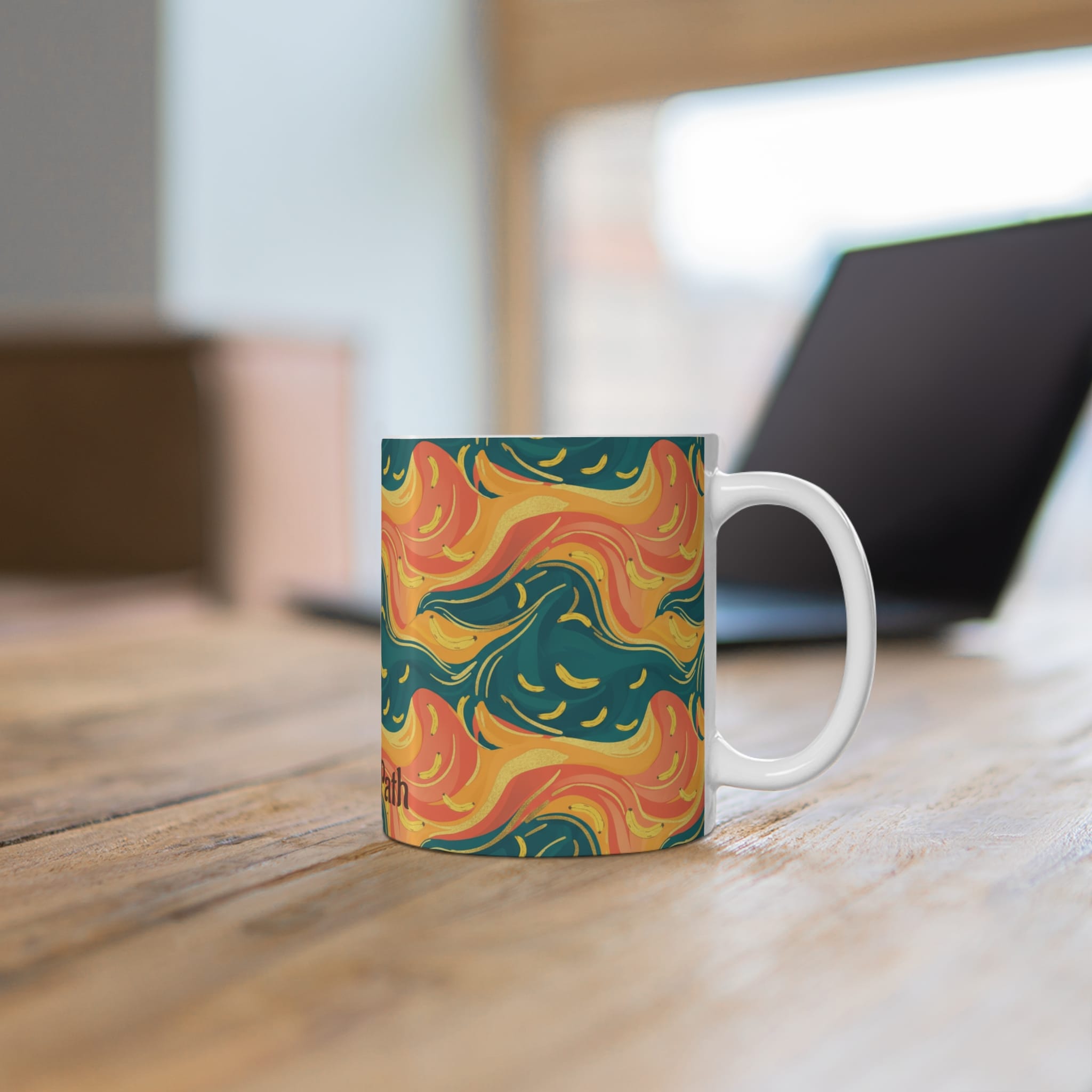 Psychedelic Swirl Ceramic Coffee Mug, Retro 70s Boho Kitchen Decor, Colorful Artsy Tea Cup, Unique Birthday Gift for Her or Him, 11oz - Image 6