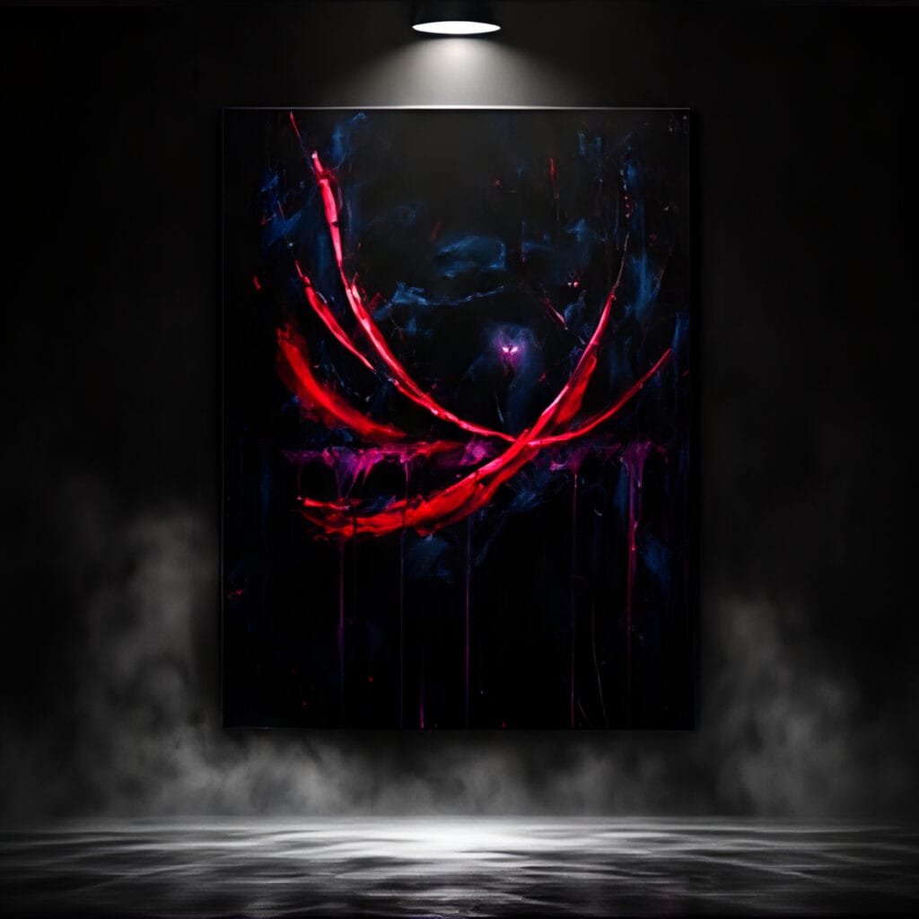 Abstract Nebula Cat Canvas Wall Art | Dark Cosmic Galaxy & Gothic Space Decor Stretched Canvas Print