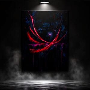 Abstract Nebula Cat Canvas Wall Art | Dark Cosmic Galaxy & Gothic Space Decor Stretched Canvas Print