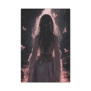 Mystical Woman in Forest Fine Art Poster | Dark Cottagecore & Gothic Fantasy Celestial Decor Unframed Print