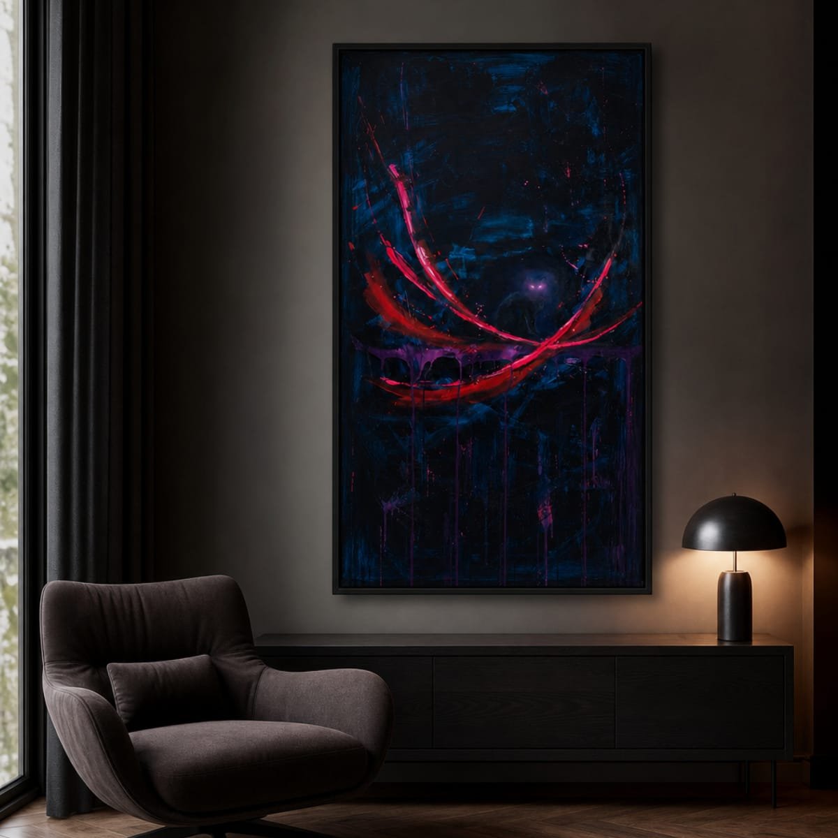 Abstract Nebula Cat Fine Art Poster | Dark Cosmic Galaxy & Gothic Space Decor Unframed Print - Image 5