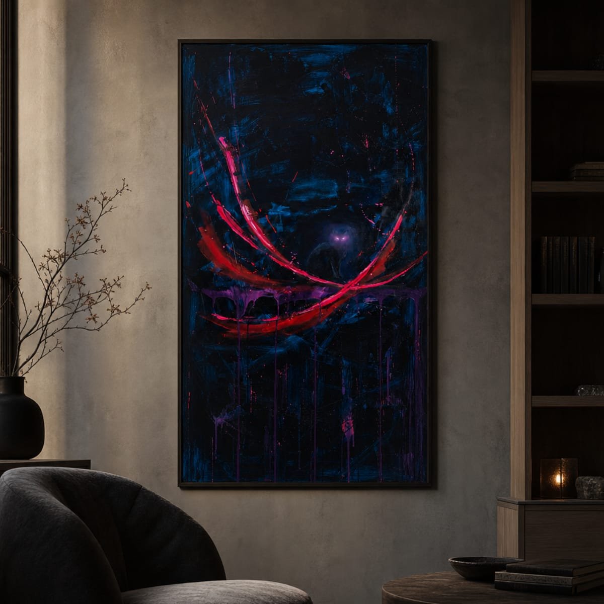 Abstract Nebula Cat Fine Art Poster | Dark Cosmic Galaxy & Gothic Space Decor Unframed Print - Image 2