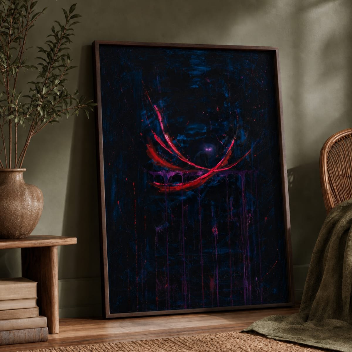 Abstract Nebula Cat Fine Art Poster | Dark Cosmic Galaxy & Gothic Space Decor Unframed Print - Image 3
