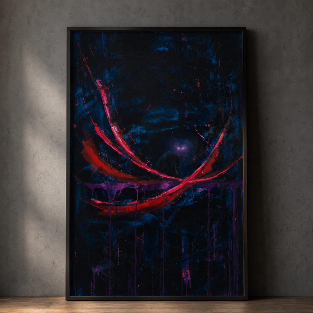 Abstract Nebula Cat Fine Art Poster | Dark Cosmic Galaxy & Gothic Space Decor Unframed Print - Image 4