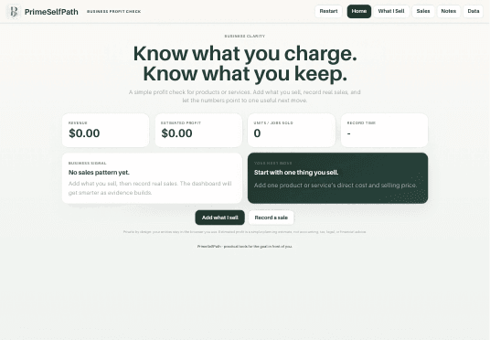 Business Profit Check tool preview