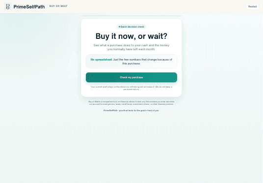 Buy or Wait tool preview